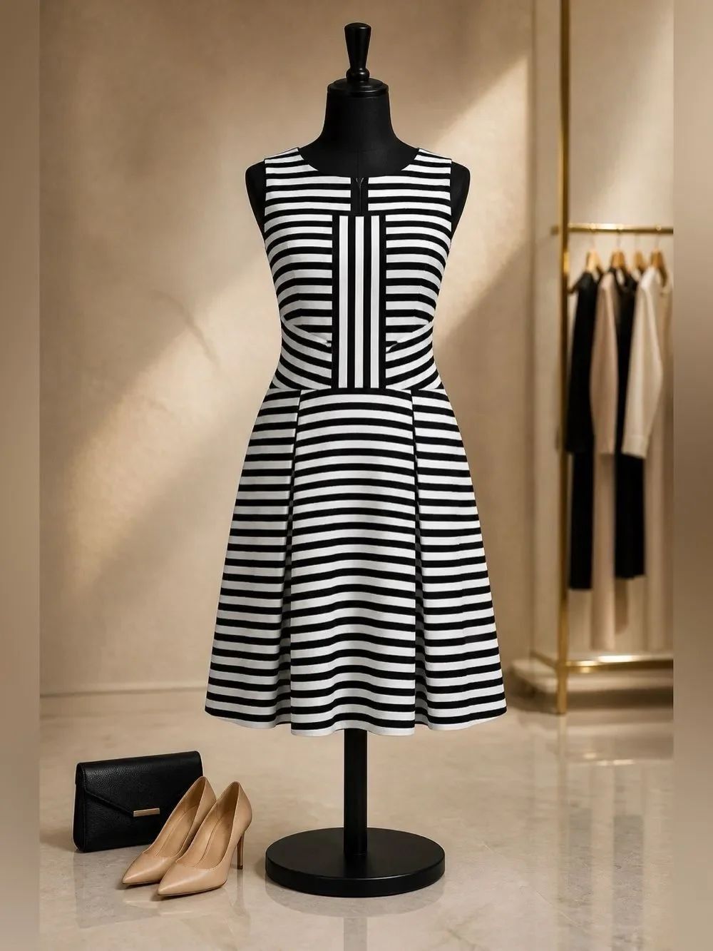 FUN BLACK AND WHITE STRIPED DRESS by ATTENTION M
